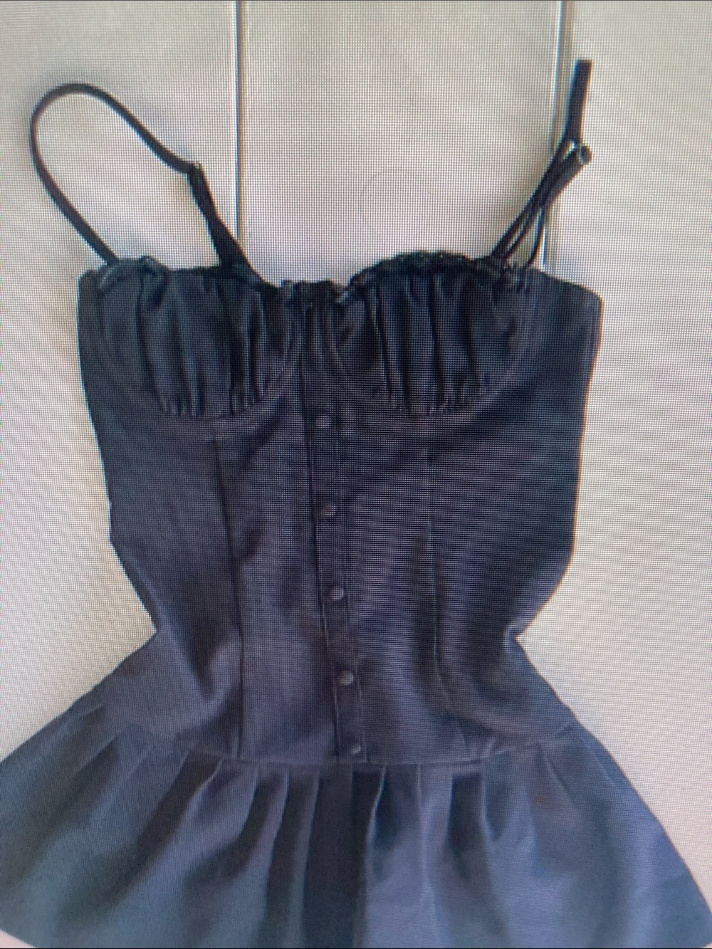 Women's Black Midi Dress with Spaghetti Straps